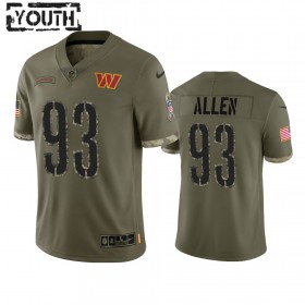 Maillot Enfant Washington Commanders Jonathan Allen 93 Olive 2022 Salute To Service Limited